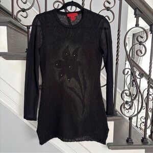 TOUS LES GARÇONS Ladies Elegant Black Sweater/Top Size M Made in Italy